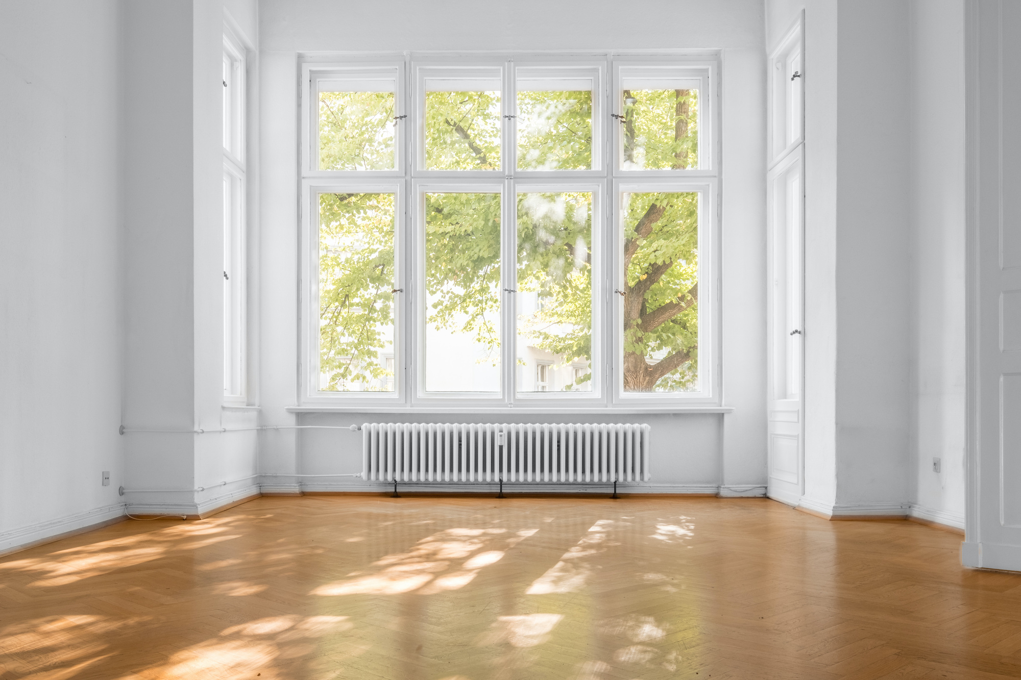 empty apartment with all furniture removed